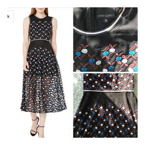 Cynthia Rowley Dot Embroidered Mesh Dress